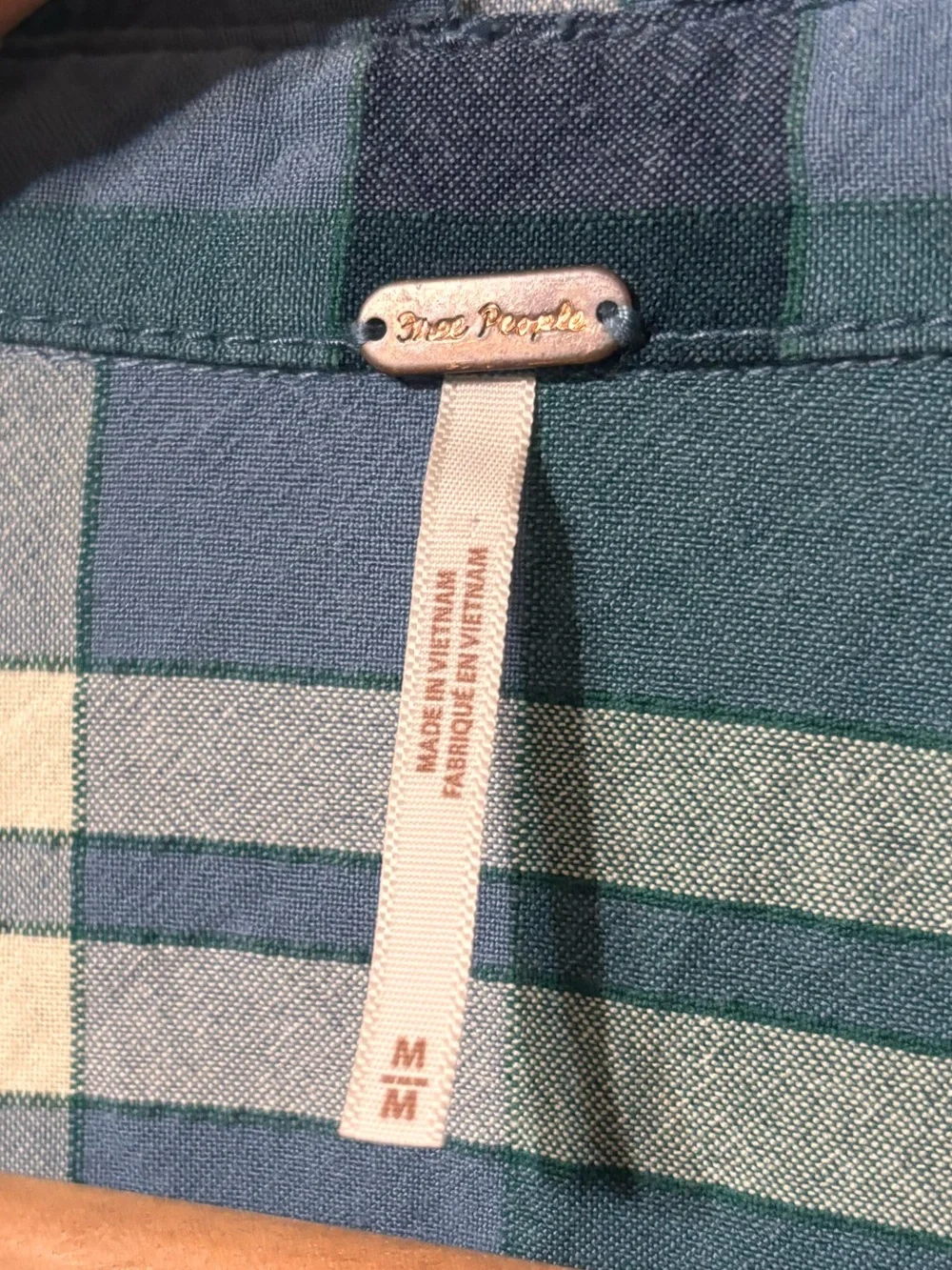 Free People Loveland Plaid Shirt Medium